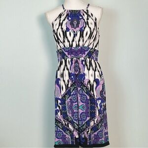 db established 1962 Colorful Print  Halter Dress